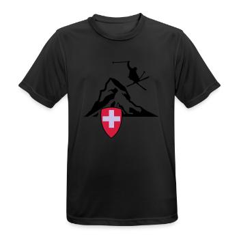 Matterhorn Zermatt Suisse - T-shirt respirant Homme - noir - Devant - AI Model Male 178 light (178cm)
