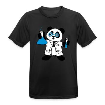 Panda scientist - Men's Breathable T-Shirt - black - Front - AI Model Male 178 light (178cm)