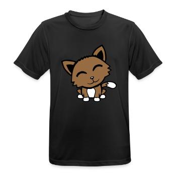 Cat Pet Animal Cute Little Kitten Friendly - Men's Breathable T-Shirt - black - Front - AI Model Male 178 light (178cm)