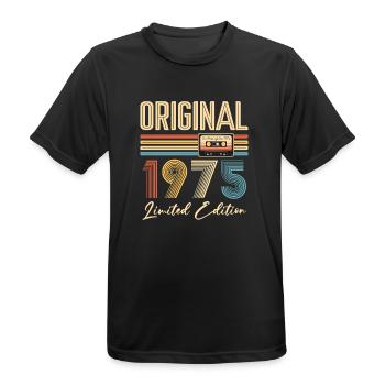 50e anniversaire 50e anniversaire Original 1975 - T-shirt respirant Homme - noir - Devant - AI Model Male 178 light (178cm)