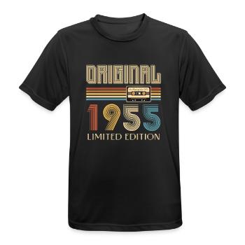 70th Birthday 70th Anniversary Original 1955 - Men's Breathable T-Shirt - black - Front - AI Model Male 178 light (178cm)