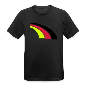 Flagge Fußball Sport Regenbogen Streifen 3 Farben - Men's Breathable T-Shirt - black - Front - AI Model Male 178 light (178cm)