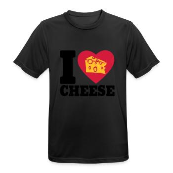 I love Cheese - T-shirt respirant Homme - noir - Devant - AI Model Male 178 light (178cm)