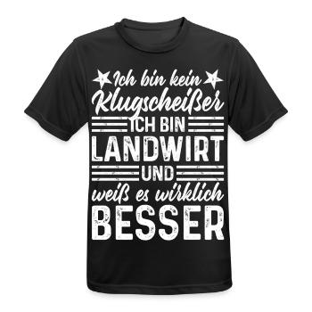 Landwirt lustige Sprüche Ich bin kein Klugscheißer - Männer T-Shirt atmungsaktiv - Schwarz - Vorne - AI Model Male 178 light (178cm)