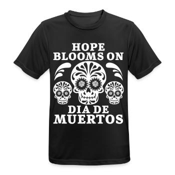 L’espoir s’épanouit sur Dia de Muertos - T-shirt respirant Homme - noir - Devant - AI Model Male 178 light (178cm)