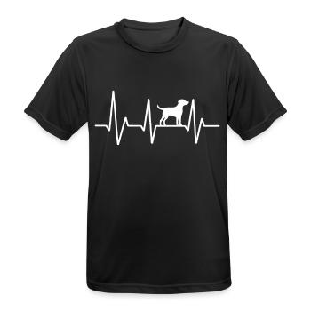 Herzschlag mit Hund - Männer T-Shirt atmungsaktiv - Schwarz - Vorne - AI Model Male 178 light (178cm)