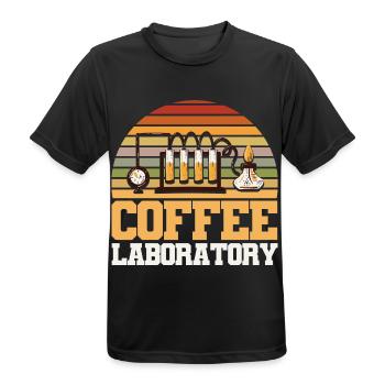 Kaffee Labor - Männer T-Shirt atmungsaktiv - Schwarz - Vorne - AI Model Male 178 light (178cm)