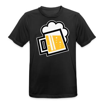 Chope à bière bavaroise (bière / chope à bière / L / \ / 3C) - T-shirt respirant Homme - noir - Devant - AI Model Male 178 light (178cm)