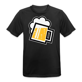Chope à bière bavaroise (bière / chope à bière / R / / / 3C) - T-shirt respirant Homme - noir - Devant - AI Model Male 178 light (178cm)
