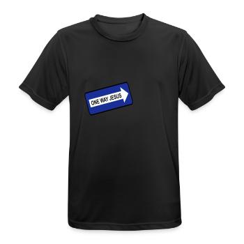 One Way Jesus - Männer T-Shirt atmungsaktiv - Schwarz - Vorne - AI Model Male 178 light (178cm)