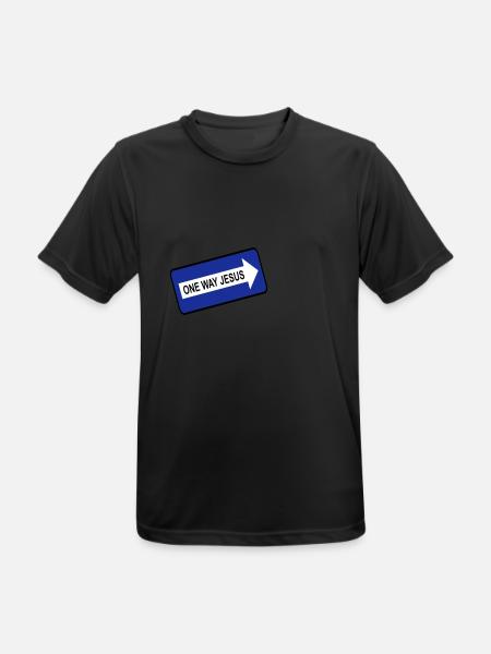One Way Jesus - Men's Breathable T-Shirt - black