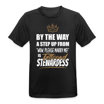 Tattooed Stewardess / Flight Attendant is the Best - Men's Breathable T-Shirt - black - Front - AI Model Male 178 light (178cm)