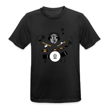 Momies Drummer / Mummy drummer (3c) - T-shirt respirant Homme - noir - Devant - AI Model Male 178 light (178cm)