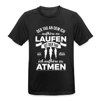 Laufen & Joggen | Der Tag - Männer T-Shirt atmungsaktiv - Schwarz - Vorne - AI Model Male 178 light (178cm)