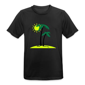 Palminsel - Männer T-Shirt atmungsaktiv - Schwarz - Vorne - AI Model Male 178 light (178cm)