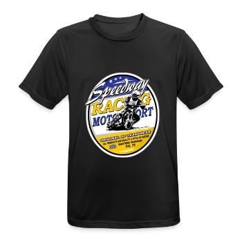Speedway Racing - Männer T-Shirt atmungsaktiv - Schwarz - Vorne - AI Model Male 178 light (178cm)