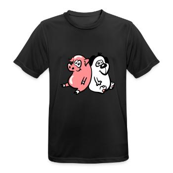 Schweinehund 3 - Männer T-Shirt atmungsaktiv - Schwarz - Vorne - AI Model Male 178 light (178cm)