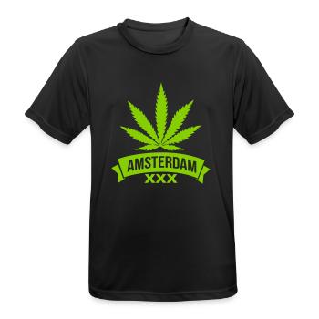 amsterdam - Men's Breathable T-Shirt - black - Front - AI Model Male 178 light (178cm)
