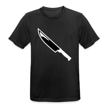 Messer - Männer T-Shirt atmungsaktiv - Schwarz - Vorne - AI Model Male 178 light (178cm)