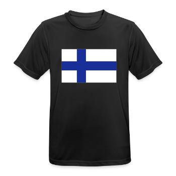 Nationalflagge von Finnland - Männer T-Shirt atmungsaktiv - Schwarz - Vorne - AI Model Male 178 light (178cm)