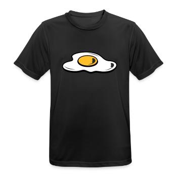 Un œuf frit - T-shirt respirant Homme - noir - Devant - AI Model Male 178 light (178cm)