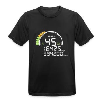 years 45 years anniversary meter - Men's Breathable T-Shirt - black - Front - AI Model Male 178 light (178cm)