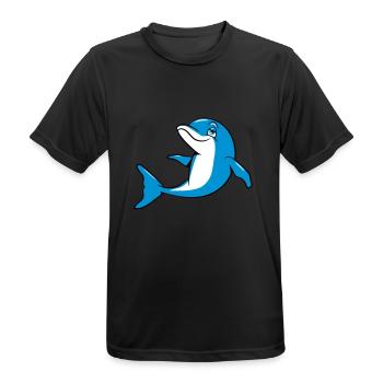 Delfin witty sweet - Men's Breathable T-Shirt - black - Front - AI Model Male 178 light (178cm)