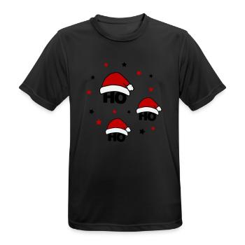 ho ho ho 02 - Männer T-Shirt atmungsaktiv - Schwarz - Vorne - AI Model Male 178 light (178cm)