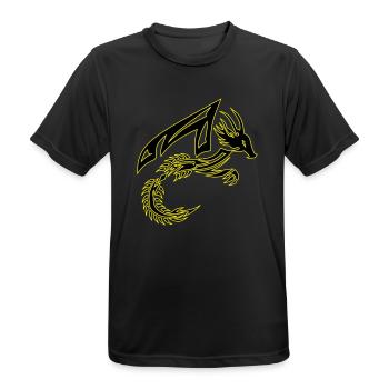 Dragon tribal noir et jaune - T-shirt respirant Homme - noir - Devant - AI Model Male 178 light (178cm)