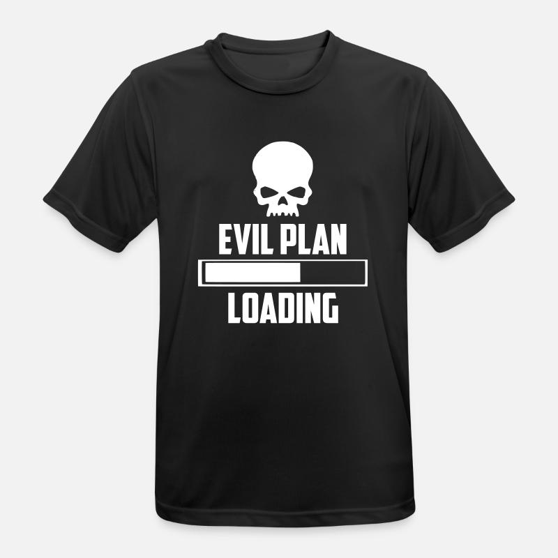 evil plan loading funny logo - Men's Breathable T-Shirt - black