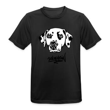 DALMATAINwhitehead text - T-shirt respirant Homme - noir - Devant - AI Model Male 178 light (178cm)