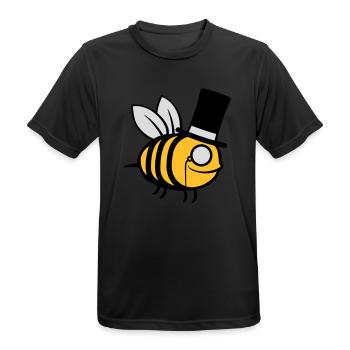 Chapeau haut de forme Sir Bee - T-shirt respirant Homme - noir - Devant - AI Model Male 178 light (178cm)