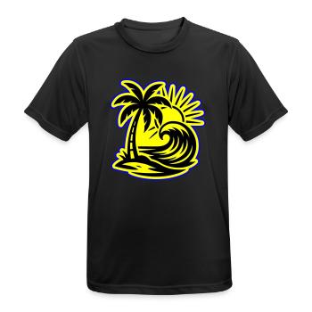 Palmier d’été de l’île - T-shirt respirant Homme - noir - Devant - AI Model Male 178 light (178cm)