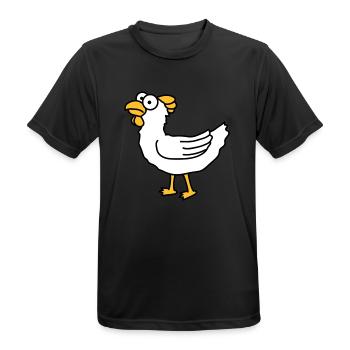 chicken - Men's Breathable T-Shirt - black - Front - AI Model Male 178 light (178cm)