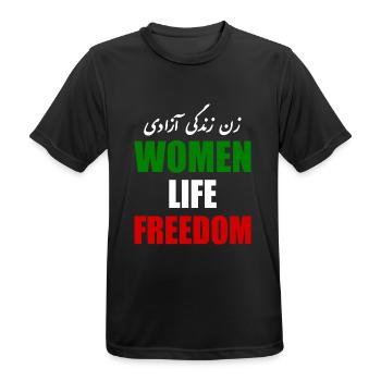 Women life freedom - T-shirt respirant Homme - noir - Devant - AI Model Male 178 light (178cm)