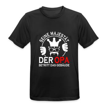 Seine Majestät der OPA betritt das Gebäude - Männer T-Shirt atmungsaktiv - Schwarz - Vorne - AI Model Male 178 light (178cm)