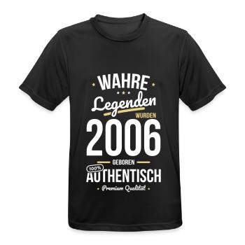 18. Geburtstag - Legenden wurden 2006 - Männer T-Shirt atmungsaktiv - Schwarz - Vorne - AI Model Male 178 light (178cm)