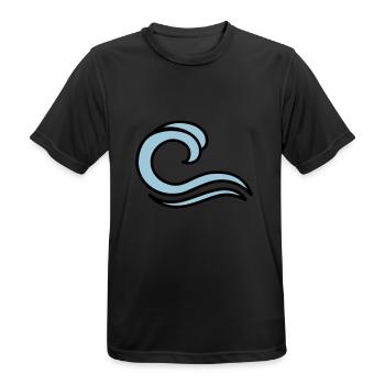 waves - Men's Breathable T-Shirt - black - Front - AI Model Male 178 light (178cm)