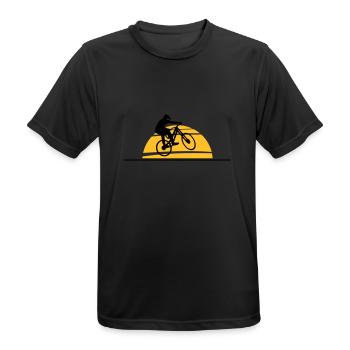 Sport - Fahrrad Downhill Biken Sonne - Männer T-Shirt atmungsaktiv - Schwarz - Vorne - AI Model Male 178 light (178cm)