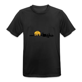 Skyline - Föhr - Männer T-Shirt atmungsaktiv - Schwarz - Vorne - AI Model Male 178 light (178cm)