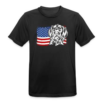 Allemand à poil dur US Drapeau de l’Amérique Wilsigns - T-shirt respirant Homme - noir - Devant - AI Model Male 178 light (178cm)
