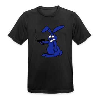 Lapin mitraillette - T-shirt respirant Homme - noir - Devant - AI Model Male 178 light (178cm)