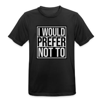 Je préfère ne pas - T-shirt respirant Homme - noir - Devant - AI Model Male 178 light (178cm)