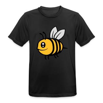Cute little cartoon bee - Men's Breathable T-Shirt - black - Front - AI Model Male 178 light (178cm)