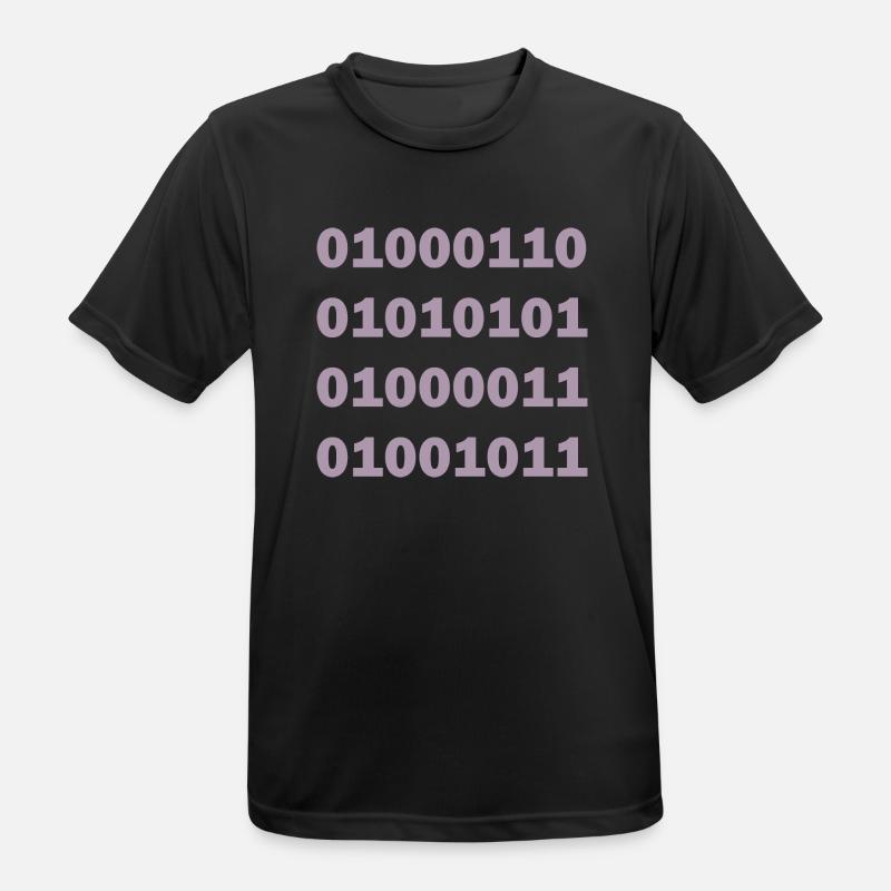 Binary Code Fuck - Men's Breathable T-Shirt - black