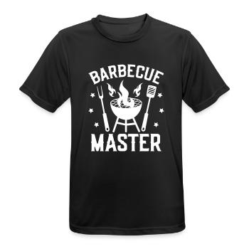 MASTER GRILL BBQ GAME BEER GRILLING PARTY MOTIF - Men's Breathable T-Shirt - black - Front - AI Model Male 178 light (178cm)