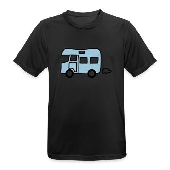Wohnmobil - Caravan - V2 - Männer T-Shirt atmungsaktiv - Schwarz - Vorne - AI Model Male 178 light (178cm)