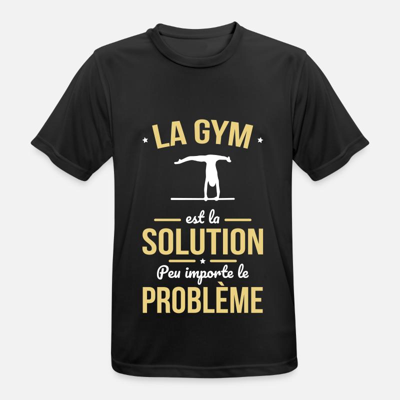 La gym est la solution peu importe le problème - T-shirt respirant Homme - noir