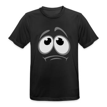 gesicht_1 augen - Männer T-Shirt atmungsaktiv - Schwarz - Vorne - AI Model Male 178 light (178cm)