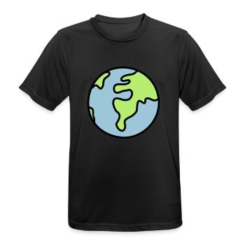 Globus - Welt - Männer T-Shirt atmungsaktiv - Schwarz - Vorne - AI Model Male 178 light (178cm)